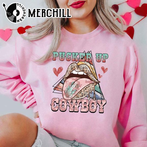 Pucker Up Cowboy Shirt Cowgirl Valentines Day Gift