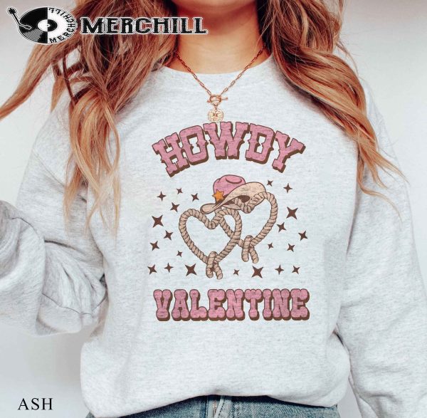 Retro Cowboy Western Valentine Howdy Funny Cute Vintage Sweatshirt