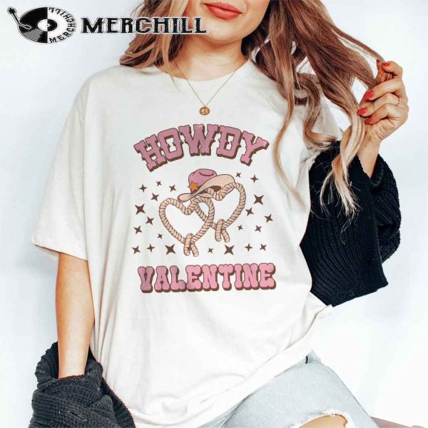 Retro Cowboy Western Valentine Howdy Funny Cute Vintage Sweatshirt