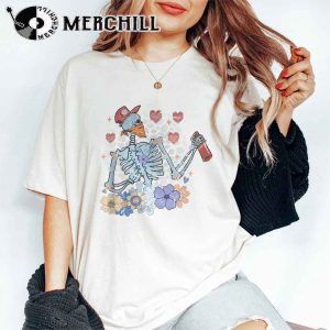 Skeleton Valentines Day Womens Crewneck Retro Valentine Gift for Lover 5