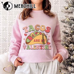 Tacos Are My Valentine Shirt Retro Funny Valentines Day Gift 3