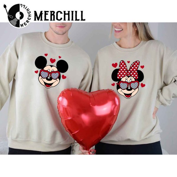 Valentines Day Mickey and Minnie Sweatshirt Disney Couple Trip Shirt