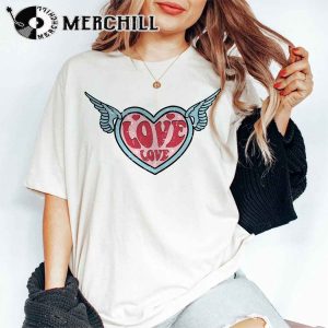 Valentines Rock and Roll Shirt Vintage Valentines Day Retro Heart Wings