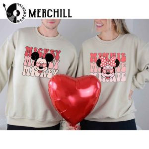 Vintage Mickey and Minnie Sweatshirt Disney Valentines Day Gift 2