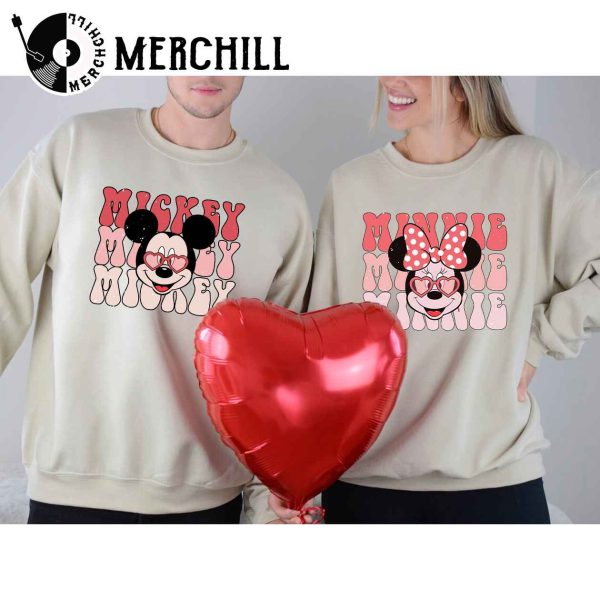 Vintage Mickey and Minnie Sweatshirt Disney Valentines Day Gift