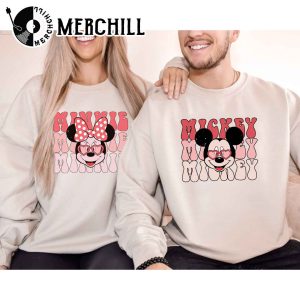 Vintage Mickey and Minnie Sweatshirt Disney Valentines Day Gift
