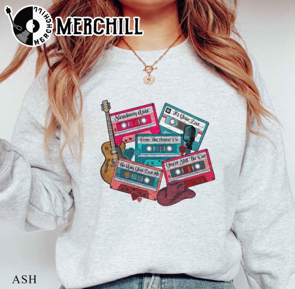 Western 90s Country Music Cassettes Sweatshirt  Valentines Cowgirl Shirt