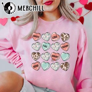 Western Conversation Heart Candy Shirt Cowgirl Valentines Day Gift 3
