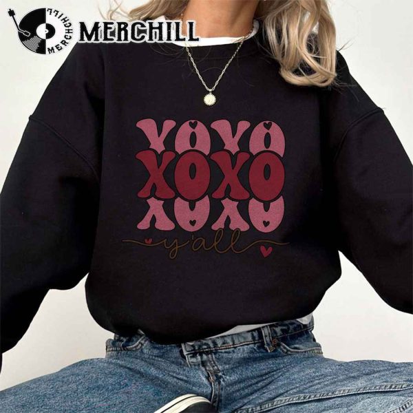 XOXO Y’all Retro Valentines Shirt Cute Valentine’s Day Crewneck