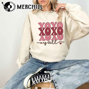 XOXO Y’all Retro Valentines Shirt Cute Valentine’s Day Crewneck