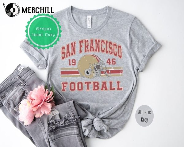 Distressed San Francisco Football Shirt Gift for 49ers Football Fan San Fran 49 Gift Game Day