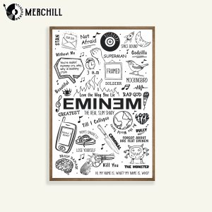Eminem Doodle Poster Slim Shady Song Lyrics 4