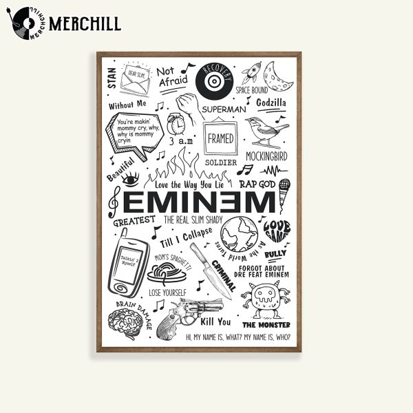 Eminem Doodle Poster Slim Shady Song Lyrics