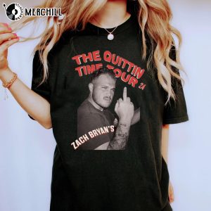 Funny Middle Finger From Zach Bryan The Quittin Time Tour 2024 Shirt