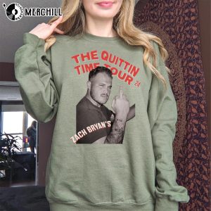 Funny Middle Finger From Zach Bryan The Quittin Time Tour 2024 Shirt 3