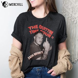Funny Middle Finger From Zach Bryan The Quittin Time Tour 2024 Shirt