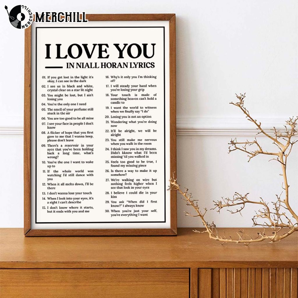 I Love You in Niall Horan's Lyrics Poster Niall Horan Fan Gift - Happy  Place for Music Lovers