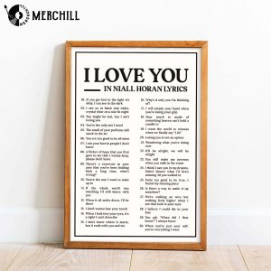 I Love You in Niall Horans Lyrics Poster Niall Horan Fan Gift 4