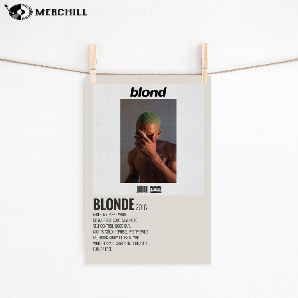 Frank Ocean Blonde Album Cover Poster Happy Place For Music Lovers