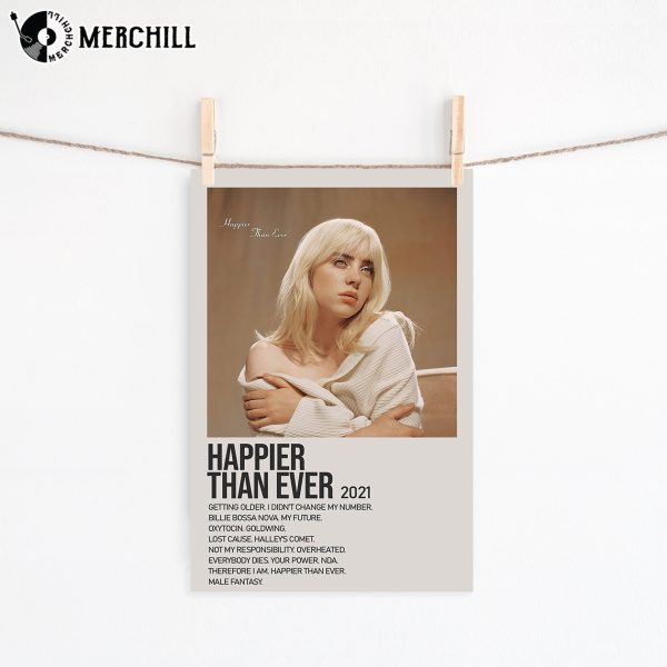 Happier Than Ever Album Poster Billie Eilish Gift