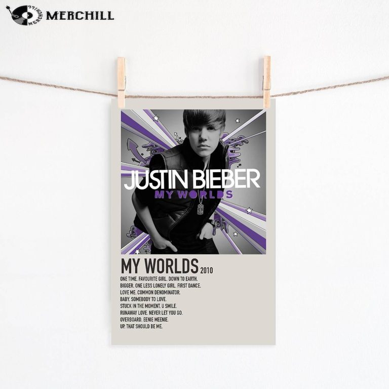 Justin Bieber My Worlds Album Cover Poster - Happy Place for Music Lovers