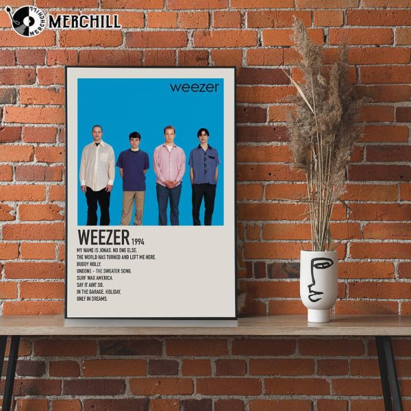 Weezer 1994 Blue Album Poster Gift for Music Lover