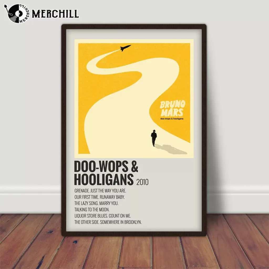 Bruno Mars Doo-Wops & Hooligans Poster Album Cover Print Wall Art