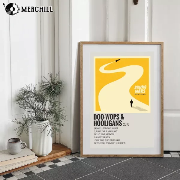 Bruno Mars Doo-Wops & Hooligans Poster Album Cover Print Wall Art