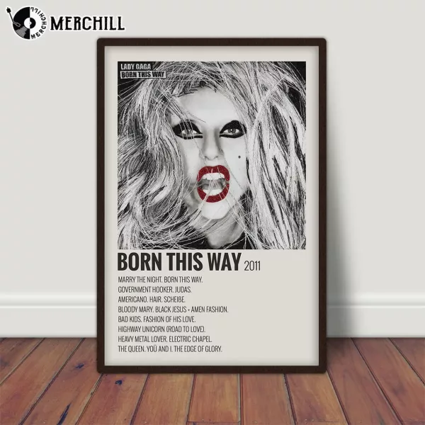 Lady Gaga Born This Way Poster Album Cover Print Wall Art