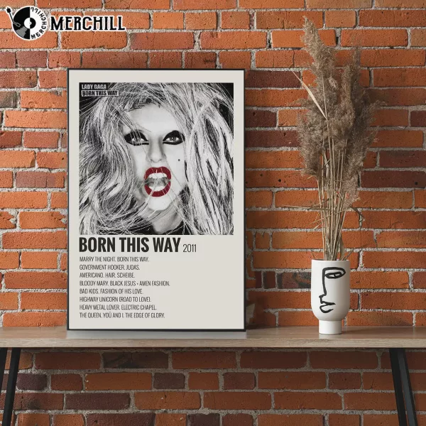 Lady Gaga Born This Way Poster Album Cover Print Wall Art