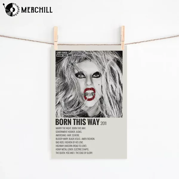 Lady Gaga Born This Way Poster Album Cover Print Wall Art