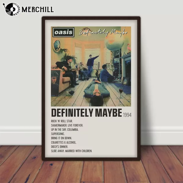 Oasis Definitely Maybe Album Cover Wall Art Poster