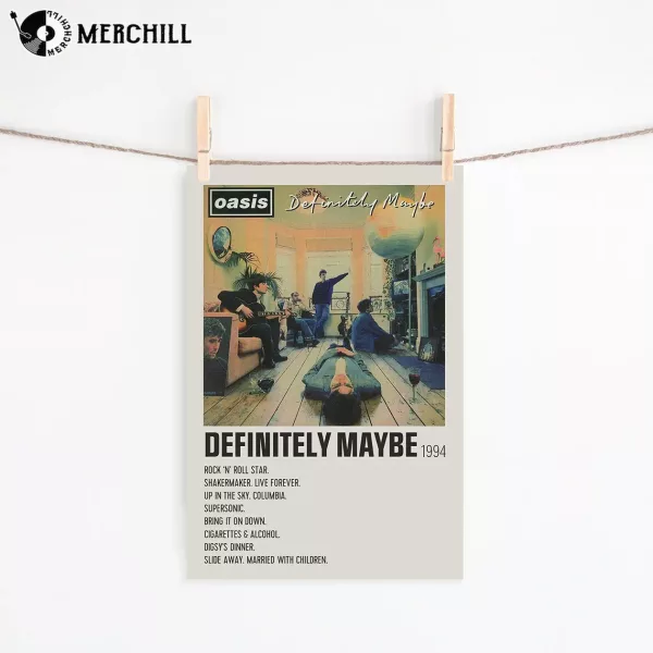 Oasis Definitely Maybe Album Cover Wall Art Poster