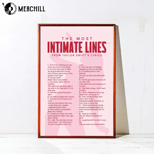 Taylor Swift Intimate Lyrics Poster Gift for Swiftie