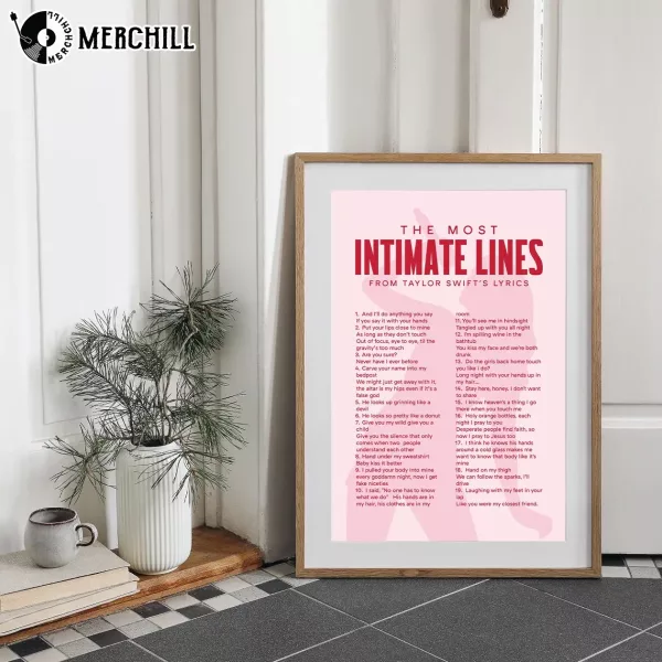 Taylor Swift Intimate Lyrics Poster Gift for Swiftie