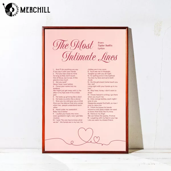 The most Intimate Lines Poster Taylor Swift Lyrics About Love