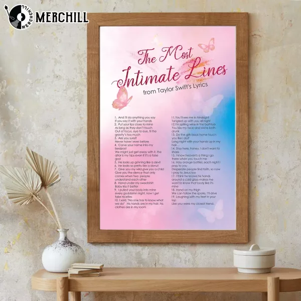 The most Intimate from Taylor Swift Lyrics Poster Gift for Swiftie