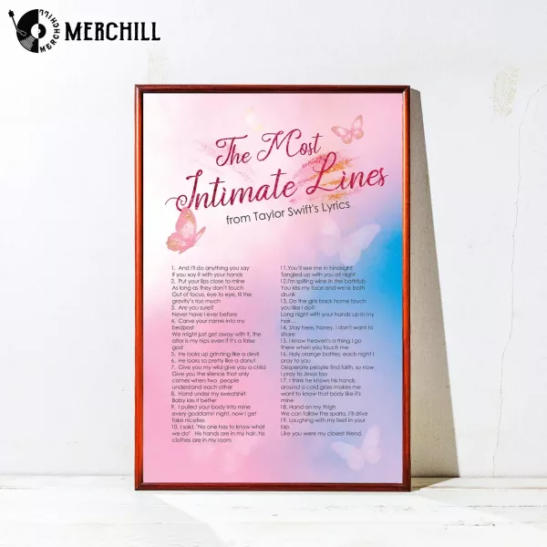 The most Intimate from Taylor Swift Lyrics Poster Gift for Swiftie