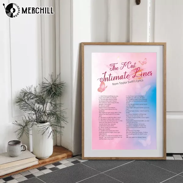 The most Intimate from Taylor Swift Lyrics Poster Gift for Swiftie