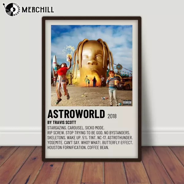 Travis Scott Astroworld Poster Album Cover Print Wall Art