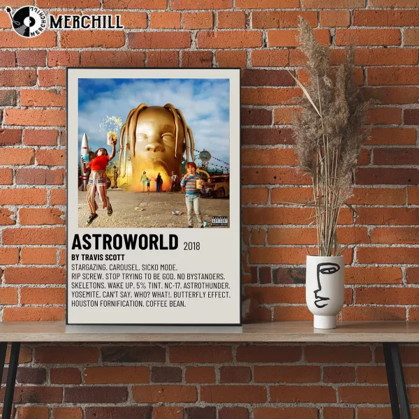 Travis Scott Astroworld Poster Album Cover Print Wall Art