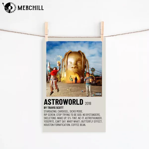 Travis Scott Astroworld Poster Album Cover Print Wall Art