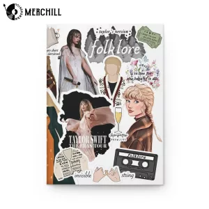 White Taylors Version Folklore Album Notebook Hardcover Journal Gift for a Swiftie