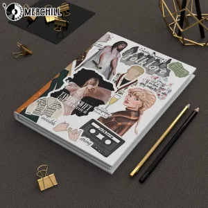 White Taylors Version Folklore Album Notebook Hardcover Journal Gift for a Swiftie 6