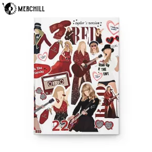 White Taylors Version Red Notebook Hardcover Journal Gift for a Swiftie