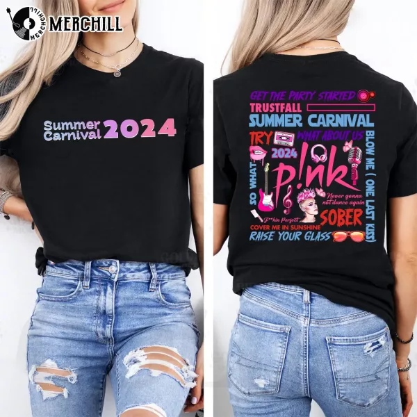 Pink Tour Tshirt Summer Carnival Tour 2024