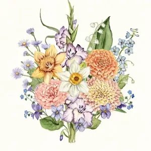 Birth Flowers Family Bouquet Special Gift for Mom 3