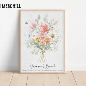 Birth Month Flower Bouquet Personalized Moms Day Gift 4