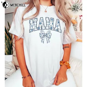 Blue Ribbon Mom Chinoiserie Shirt Perfect Gift for Mothers Day