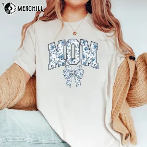Blue Ribbon Mom Chinoiserie Shirt Perfect Gift for Mothers Day